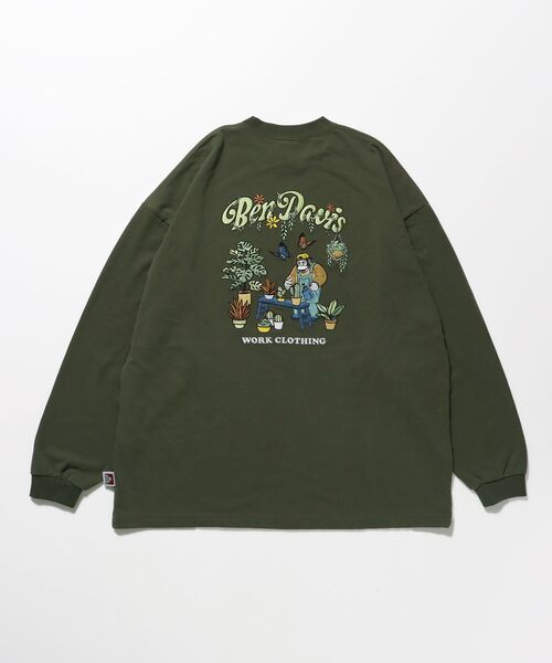 BEN DAVIS/WHITE LABEL(ベンデイビス ホワイトラベル)の「【BEN DAVIS(ベンデイビス)】GARDENING EMB BRUSHED LS/ クルーネック 長袖 ロンT サークルロゴ ドローコード(Tシャツ/カットソー・メンズ・ホワイト/ブラック/カーキ・MEDIUM/LARGE/X-LARGE)」の14枚目の写真