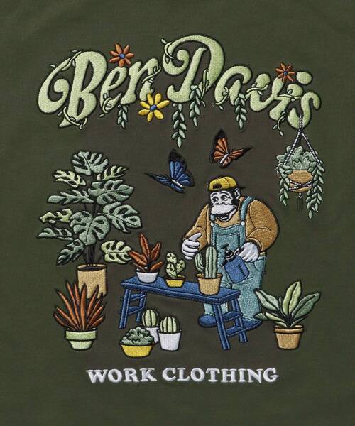 BEN DAVIS/WHITE LABEL(ベンデイビス ホワイトラベル)の「【BEN DAVIS(ベンデイビス)】GARDENING EMB BRUSHED LS/ クルーネック 長袖 ロンT サークルロゴ ドローコード(Tシャツ/カットソー・メンズ・ホワイト/ブラック/カーキ・MEDIUM/LARGE/X-LARGE)」の15枚目の写真