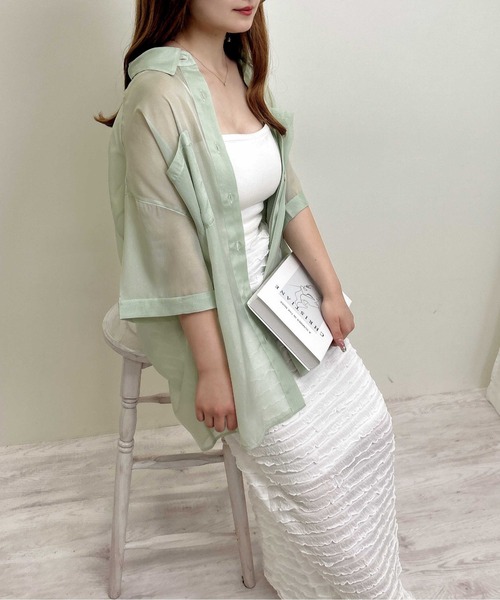 和柄 金魚 開襟 半袖シャツ 青 黒 白 | ノスタルジア衣服店