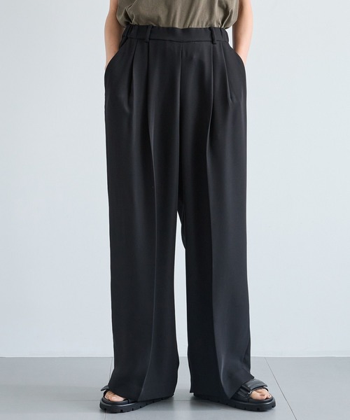 BARNYARDSTORM（バンヤードストーム）の「BARNYARDSTORM / イージーワイドパンツ【吸水速乾・接触冷感】ハンドウォッシャブル（スラックス・レディース・グレー/ブラック/ブルー・0/1）」の14枚目の写真