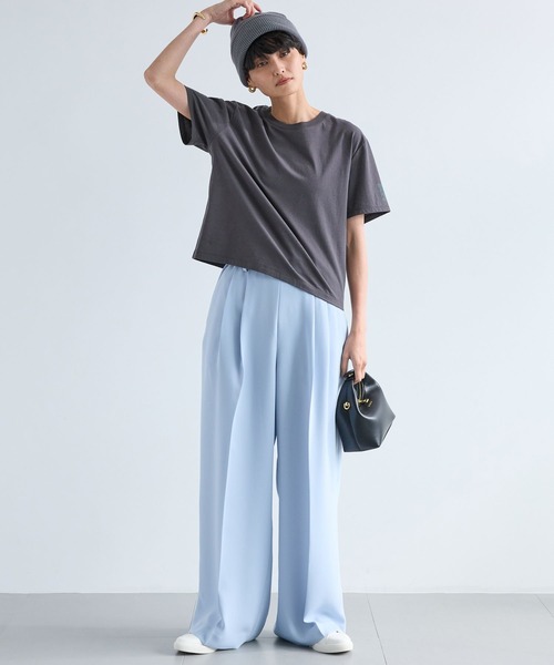 BARNYARDSTORM（バンヤードストーム）の「BARNYARDSTORM / イージーワイドパンツ【吸水速乾・接触冷感】ハンドウォッシャブル（スラックス・レディース・グレー/ブラック/ブルー・0/1）」の20枚目の写真