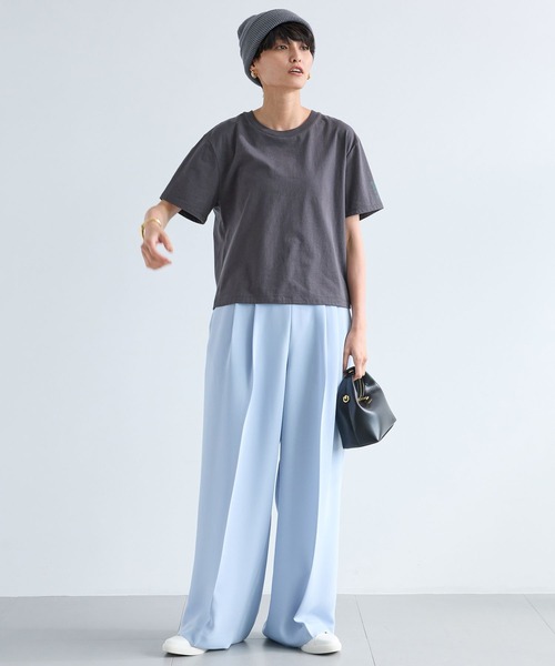 BARNYARDSTORM（バンヤードストーム）の「BARNYARDSTORM / イージーワイドパンツ【吸水速乾・接触冷感】ハンドウォッシャブル（スラックス・レディース・グレー/ブラック/ブルー・0/1）」の21枚目の写真