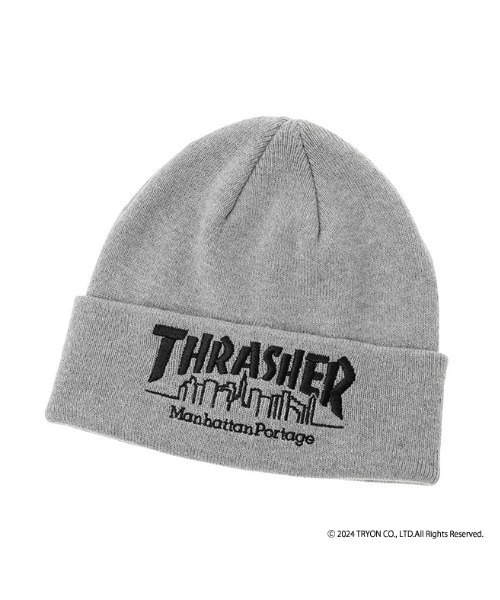 Manhattan Portage(マンハッタンポーテージ)の「THRASHER Cotton Knit Watch(ニットキャップ/ビーニー・メンズ・ブラック/チャコールグレー・FREE)」の2枚目の写真