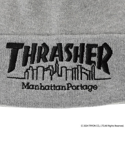 Manhattan Portage(マンハッタンポーテージ)の「THRASHER Cotton Knit Watch(ニットキャップ/ビーニー・メンズ・ブラック/チャコールグレー・FREE)」の5枚目の写真