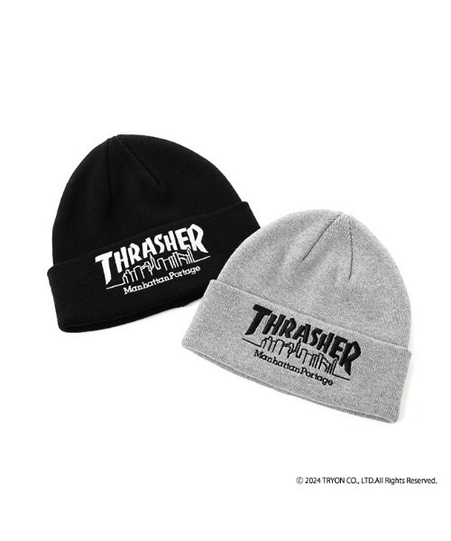 Manhattan Portage(マンハッタンポーテージ)の「THRASHER Cotton Knit Watch(ニットキャップ/ビーニー・メンズ・ブラック/チャコールグレー・FREE)」の7枚目の写真