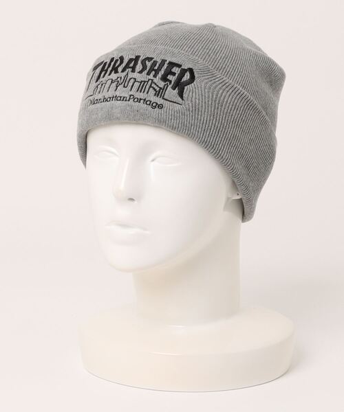 Manhattan Portage(マンハッタンポーテージ)の「THRASHER Cotton Knit Watch(ニットキャップ/ビーニー・メンズ・ブラック/チャコールグレー・FREE)」の8枚目の写真