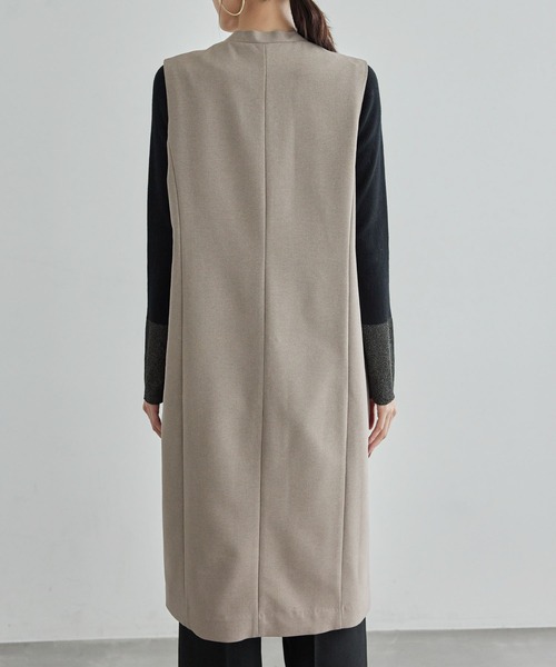 ROPE' PICNIC（ロペピクニック）の「スリーブレスロングジレ/セットアップ対応・リンクコーデ（ベスト・レディース・ベージュ/チャコールグレー・38）」の15枚目の写真