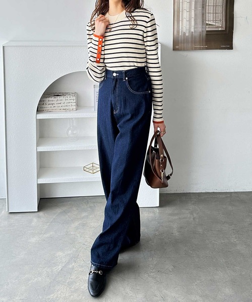 GeeRA(ジーラ)の「もちもちリブ袖口ボタン配色ハイネックニット(ニット/セーター・レディース・ブラック/杢グレー/オフホワイト/ホワイト系その他/ベージュ/グレー系その他/ライム・X-LARGE/LARGE/MEDIUM/SMALL)」の18枚目の写真