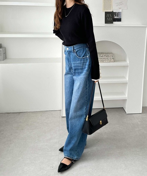 GeeRA(ジーラ)の「もちもちリブ袖口ボタン配色ハイネックニット(ニット/セーター・レディース・ブラック/杢グレー/オフホワイト/ホワイト系その他/ベージュ/グレー系その他/ライム・X-LARGE/LARGE/MEDIUM/SMALL)」の15枚目の写真