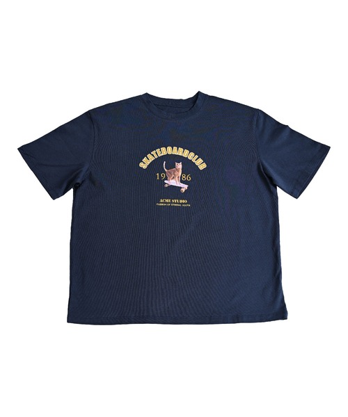 MARAI（マーライ）の「キャットロゴプリントTシャツ 半袖（Tシャツ/カットソー・レディース・ネイビー/ホワイト・FREE）」の9枚目の写真