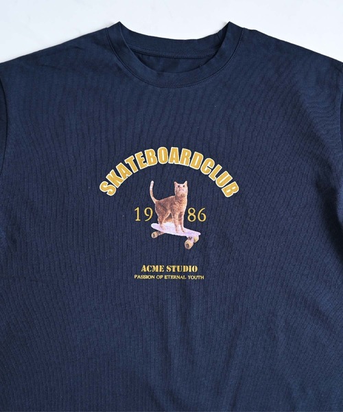 MARAI（マーライ）の「キャットロゴプリントTシャツ 半袖（Tシャツ/カットソー・レディース・ネイビー/ホワイト・FREE）」の10枚目の写真