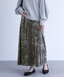 n'OrLABEL | 『クラッシュベロアセミフレアスカート』(スカート)