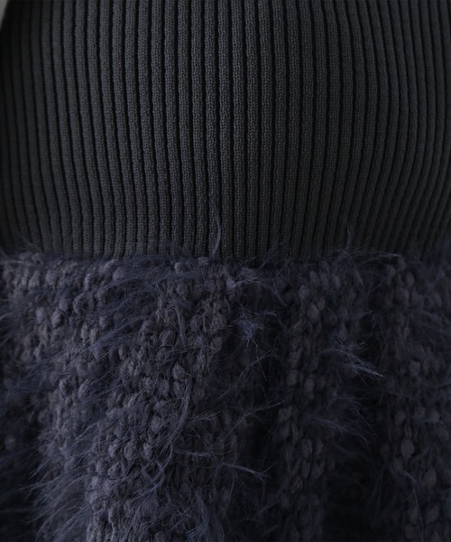 NATURAL BEAUTY BASIC（ナチュラルビューティーベーシック）の「◇ポップコーンシャギーニットキャミソール（キャミソール・レディース・チャコールグレー/オフホワイト・FREE）」の3枚目の写真