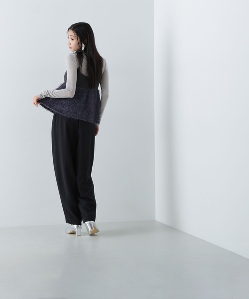 NATURAL BEAUTY BASIC（ナチュラルビューティーベーシック）の「◇ポップコーンシャギーニットキャミソール（キャミソール・レディース・チャコールグレー/オフホワイト・FREE）」の17枚目の写真