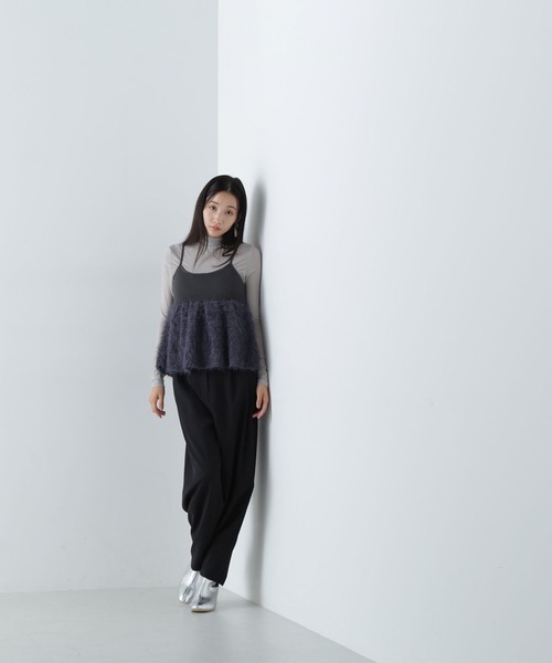 NATURAL BEAUTY BASIC（ナチュラルビューティーベーシック）の「◇ポップコーンシャギーニットキャミソール（キャミソール・レディース・チャコールグレー/オフホワイト・FREE）」の19枚目の写真