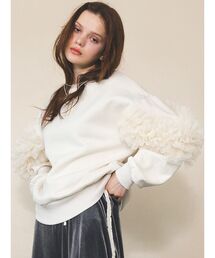 CALNAMUR | シアーフリルスウェット(スウェット)
