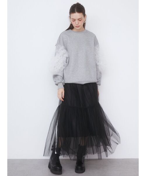 CALNAMUR（カルナムール）の「シアーフリルスウェット（スウェット・レディース・グレー/ブルー/アイボリー・FREE）」の17枚目の写真