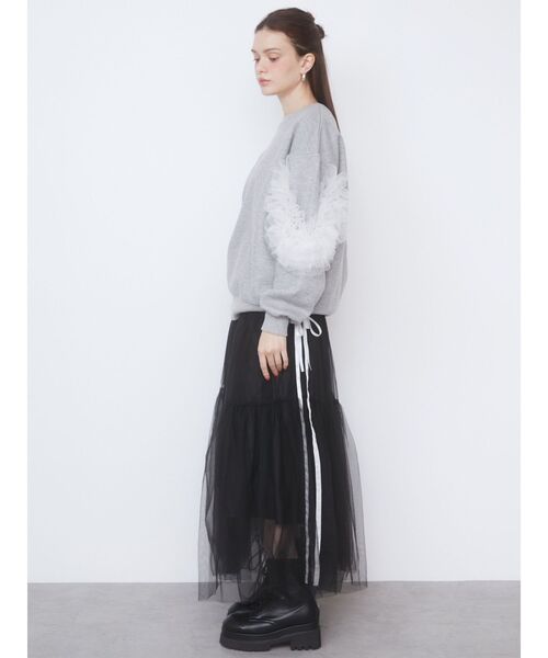 CALNAMUR（カルナムール）の「シアーフリルスウェット（スウェット・レディース・グレー/ブルー/アイボリー・FREE）」の18枚目の写真