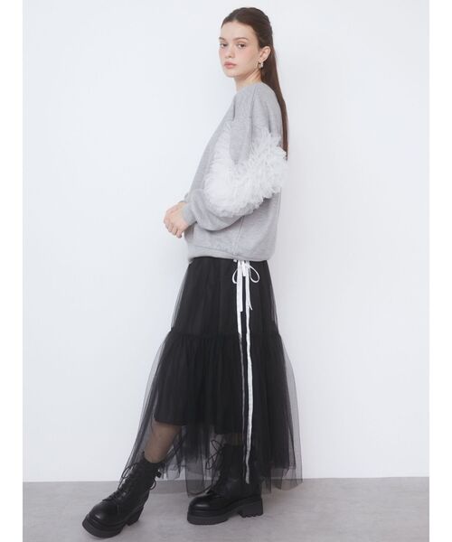 CALNAMUR（カルナムール）の「シアーフリルスウェット（スウェット・レディース・グレー/ブルー/アイボリー・FREE）」の19枚目の写真