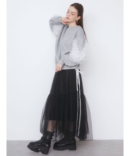 CALNAMUR（カルナムール）の「シアーフリルスウェット（スウェット・レディース・グレー/ブルー/アイボリー・FREE）」の20枚目の写真
