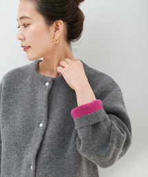 B.C STOCK | 2層スムース編みニットブルゾン(カーディガン/ボレロ)