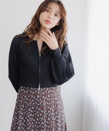 mysty woman | ZIPラメリブニットカーディガン　147760(カーディガン/ボレロ)