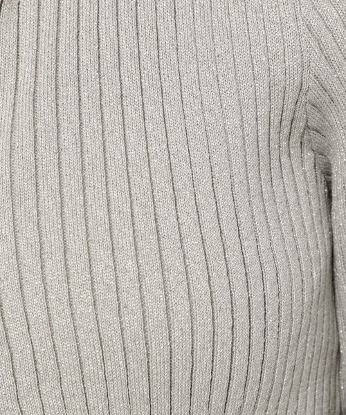 mysty woman（ミスティウーマン）の「ZIPラメリブニットカーディガン　147760（カーディガン/ボレロ・レディース・グリーン/ライトグレー/ブラック/オフホワイト・FREE）」の21枚目の写真