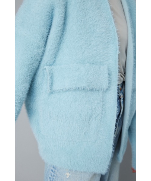 HeRIN.CYE(ヘリンドットサイ)の「Shaggy cardigan シャギーカーディガン(カーディガン/ボレロ・レディース・ホワイト/ブラック/ライトブルー・FREE)」の12枚目の写真
