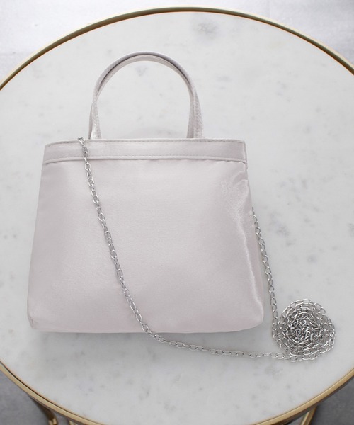 girl（ガール）の「2wayショルダーサテンパーティーサブバッグ 結婚式 パーティー お呼ばれ オケージョン（トートバッグ・レディース・シルバー/ブラック/ゴールド・FREE）」の6枚目の写真