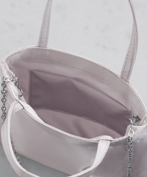 girl（ガール）の「2wayショルダーサテンパーティーサブバッグ 結婚式 パーティー お呼ばれ オケージョン（トートバッグ・レディース・シルバー/ブラック/ゴールド・FREE）」の9枚目の写真