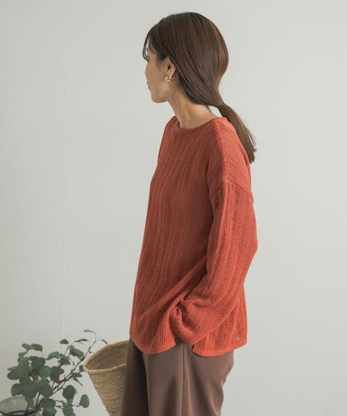 URBAN RESEARCH DOORS（アーバンリサーチドアーズ）の「ウォッシャブル透かし編みニット（ニット/セーター・レディース・ブラック/オレンジ・MEDIUM）」の6枚目の写真