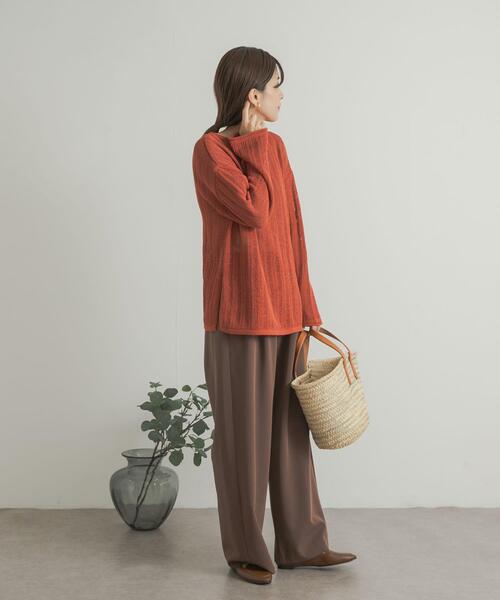 URBAN RESEARCH DOORS（アーバンリサーチドアーズ）の「ウォッシャブル透かし編みニット（ニット/セーター・レディース・ブラック/オレンジ・MEDIUM）」の11枚目の写真