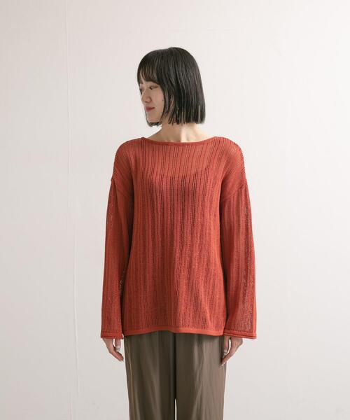 URBAN RESEARCH DOORS（アーバンリサーチドアーズ）の「ウォッシャブル透かし編みニット（ニット/セーター・レディース・ブラック/オレンジ・MEDIUM）」の12枚目の写真