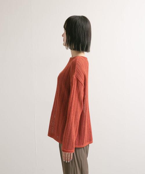 URBAN RESEARCH DOORS（アーバンリサーチドアーズ）の「ウォッシャブル透かし編みニット（ニット/セーター・レディース・ブラック/オレンジ・MEDIUM）」の13枚目の写真