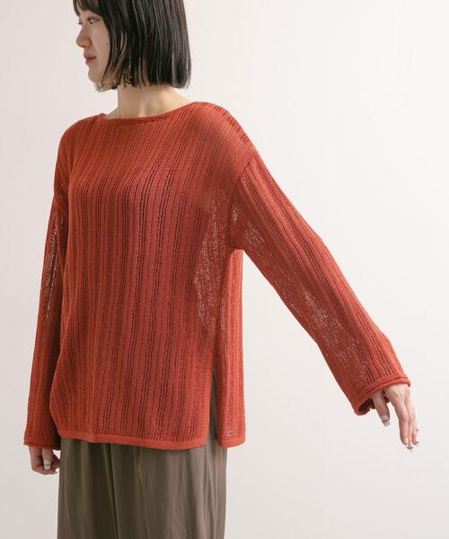 URBAN RESEARCH DOORS（アーバンリサーチドアーズ）の「ウォッシャブル透かし編みニット（ニット/セーター・レディース・ブラック/オレンジ・MEDIUM）」の15枚目の写真