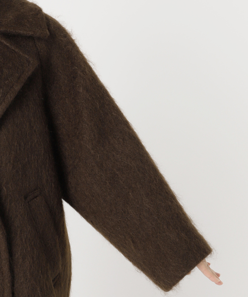 美品【今期】モヘヤMIXシャギーダブルコート セール】モヘヤMIXシャギーダブルコート（その他アウター