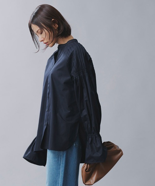RASW（ラス）の「[RASW]ピンタックキャンディスリーブブラウス（シャツ/ブラウス・レディース・ダークネイビー/オフホワイト・M/L）」の15枚目の写真