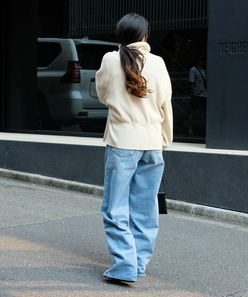 AMERICANA(アメリカーナ)の「【AMERICANA/アメリカーナ】 スタンドジップブルゾン(Tシャツ/カットソー・レディース・チャコールグレー/アイボリー・FREE)」の7枚目の写真