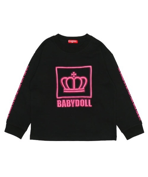 BABYDOLL（ベビードール）の「親子お揃い スプレー刺繍ロゴ ロンT 