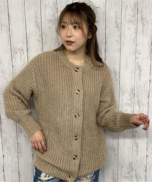 GORGE(ゴージ)の「《ふわもこタッチ》レディース モヘア風クルーニットカーディガン ゆるシルエット 秋冬(カーディガン/ボレロ・レディース・アイボリー/ベージュ・F)」の4枚目の写真