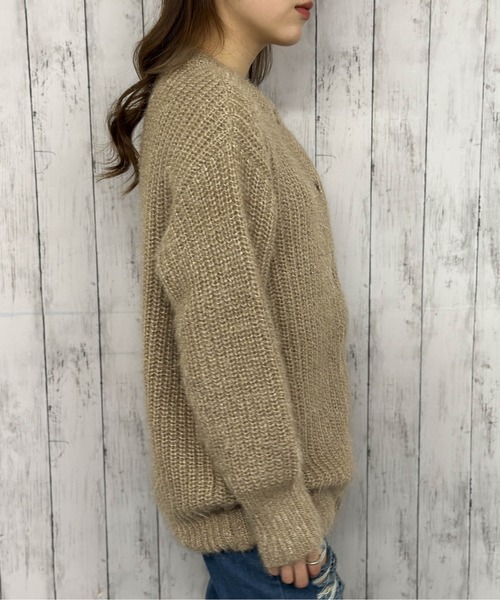 GORGE(ゴージ)の「《ふわもこタッチ》レディース モヘア風クルーニットカーディガン ゆるシルエット 秋冬(カーディガン/ボレロ・レディース・アイボリー/ベージュ・F)」の5枚目の写真