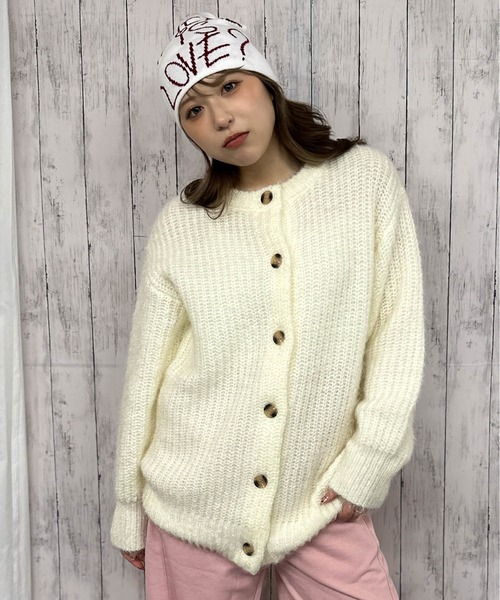 GORGE(ゴージ)の「《ふわもこタッチ》レディース モヘア風クルーニットカーディガン ゆるシルエット 秋冬(カーディガン/ボレロ・レディース・アイボリー/ベージュ・F)」の7枚目の写真