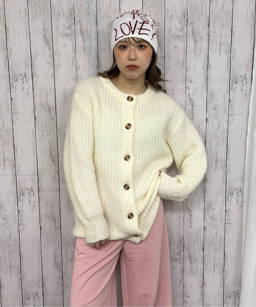 GORGE(ゴージ)の「《ふわもこタッチ》レディース モヘア風クルーニットカーディガン ゆるシルエット 秋冬(カーディガン/ボレロ・レディース・アイボリー/ベージュ・F)」の8枚目の写真