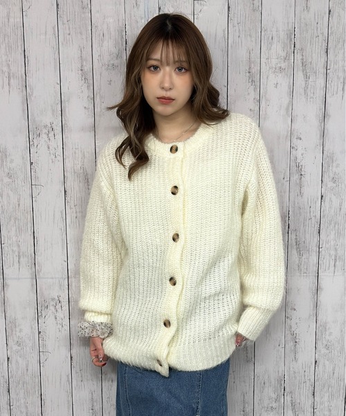 GORGE(ゴージ)の「《ふわもこタッチ》レディース モヘア風クルーニットカーディガン ゆるシルエット 秋冬(カーディガン/ボレロ・レディース・アイボリー/ベージュ・F)」の11枚目の写真