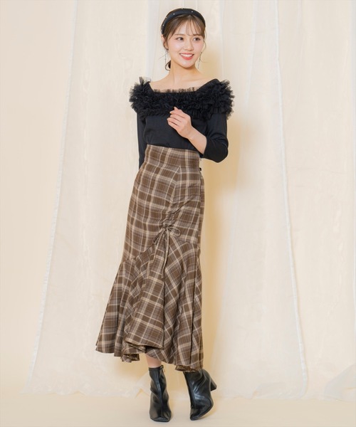 WILLSELECTION(ウィルセレクション)の「チュールフリルテレコトップス(Tシャツ/カットソー・レディース・ベージュ/ブルー/ブラック・FREE)」の12枚目の写真