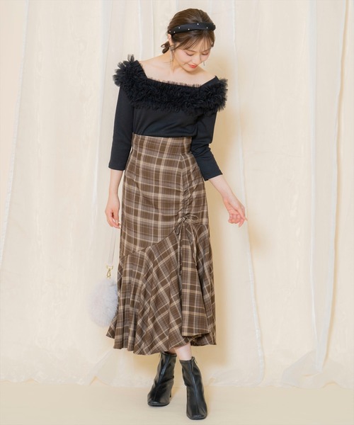WILLSELECTION(ウィルセレクション)の「チュールフリルテレコトップス(Tシャツ/カットソー・レディース・ベージュ/ブルー/ブラック・FREE)」の13枚目の写真