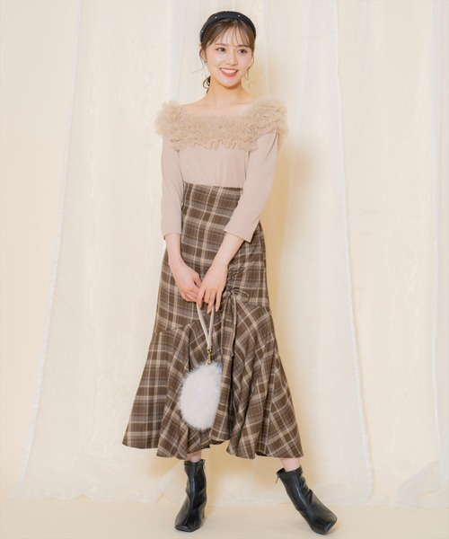 WILLSELECTION(ウィルセレクション)の「チュールフリルテレコトップス(Tシャツ/カットソー・レディース・ベージュ/ブルー/ブラック・FREE)」の14枚目の写真