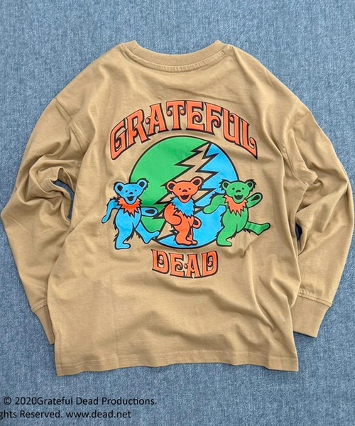 Grateful Dead（グレイトフルデッド）の「【 GRATEFUL DEAD / グレイトフル・デッド 】 デッド・ベア キャラクタープリント バックデザイン ビッグシルエット ロンT 長袖 キッズ（Tシャツ/カットソー・キッズ・ベージュ系1/ダークグリーン系1/オフホワイト/オレンジ/杢グレー/チャコール/ホワイト系1/ブラック系1/ベージュ系その他/ホワイト系その他3/ネイビー/グリーン系その他/パープル/ブラック系その他/ホワイト系その他2/グレー系その他・110/120/130/140/150/160）」の10枚目の写真
