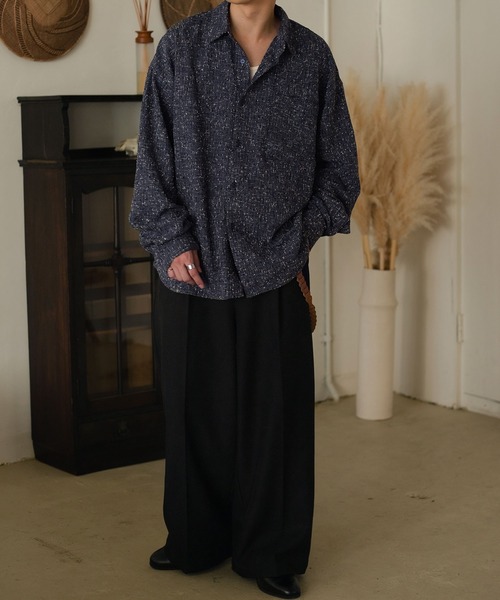 epnok（エプノック）の「ツイードネップルーズシャツ（シャツ/ブラウス・メンズ・ブルー/グレー/ブラック・MEDIUM/SMALL/LARGE）」の17枚目の写真