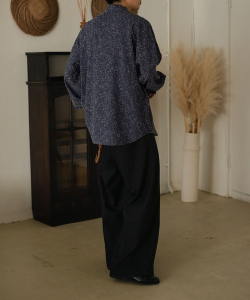 epnok（エプノック）の「ツイードネップルーズシャツ（シャツ/ブラウス・メンズ・ブルー/グレー/ブラック・MEDIUM/SMALL/LARGE）」の20枚目の写真